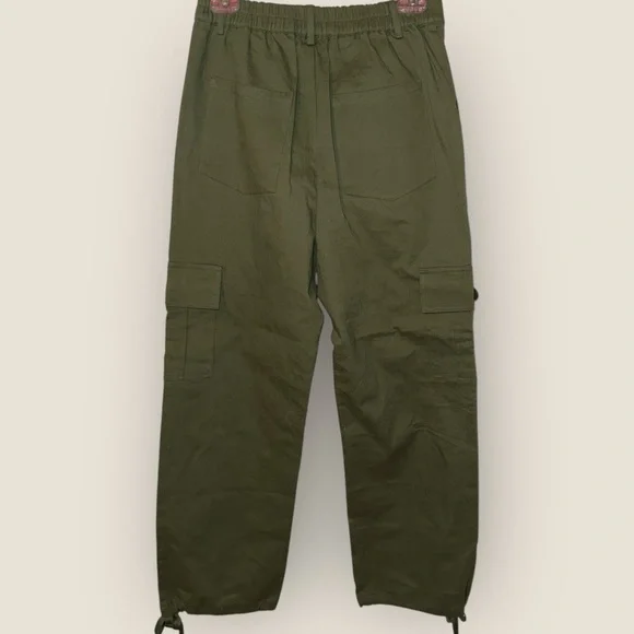 NWT-Lepunuo women's high-waisted, baggy, army green cargo pants - Picture 9 of 11